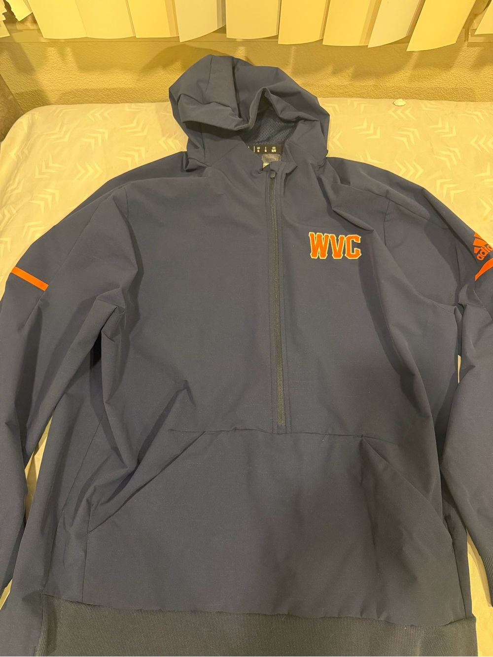 adidas Navy Hooded Windbreaker with Orange WVC Detail